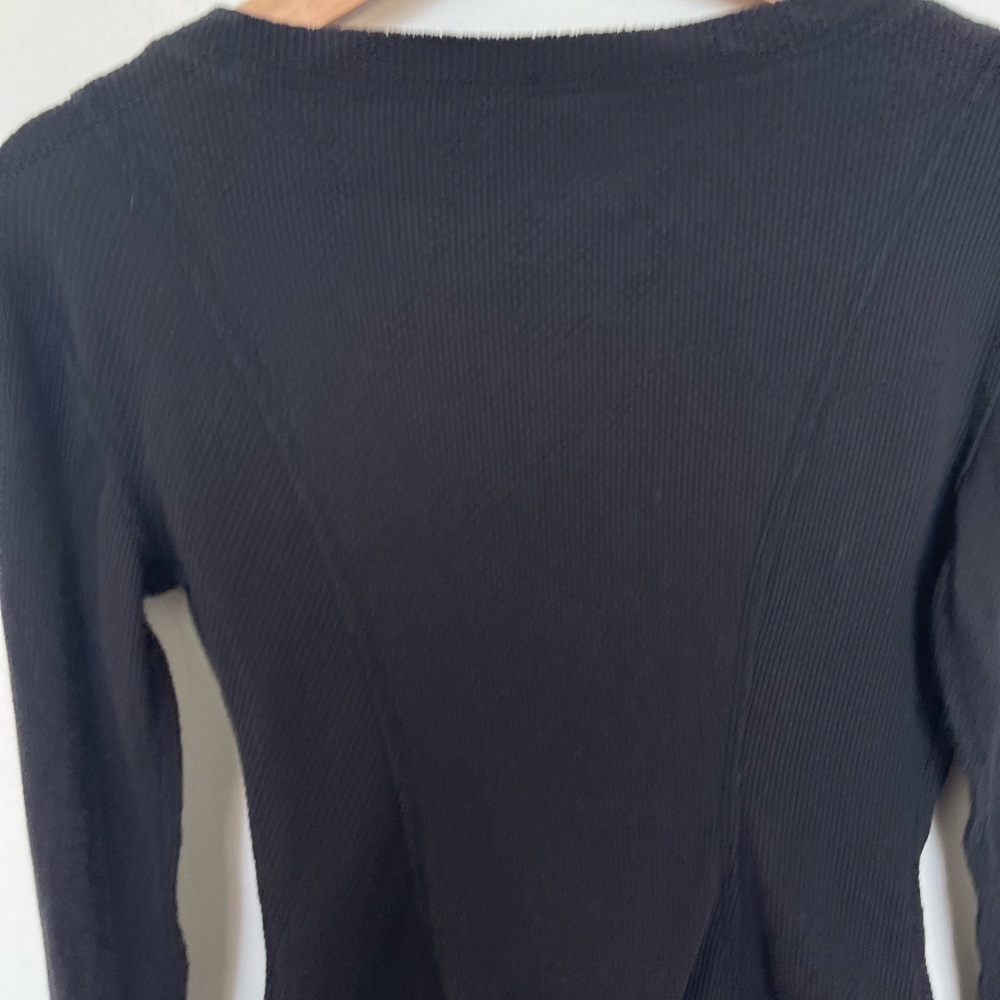 Free People Intimately Black Long Sleeve Button Thermal Sloane Bodysuit - Picture 12 of 12